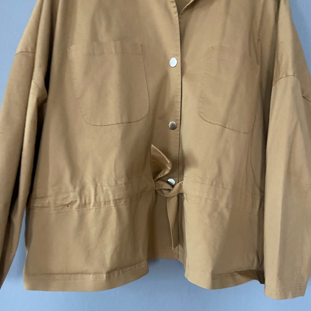 🛑SOLD Eloquii Plus Size Tan Cinched Waist Anorak Jacket Size 22 - Picture 5 of 8